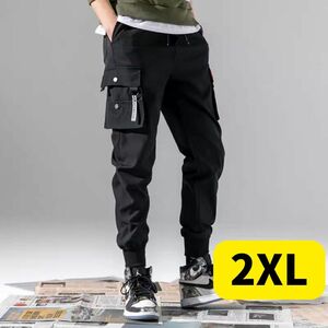 メンズ 2XL カーゴパンツ ジョガーパンツ チノパン ブラック 黒 おしゃれ パンツ 韓国 ストリート