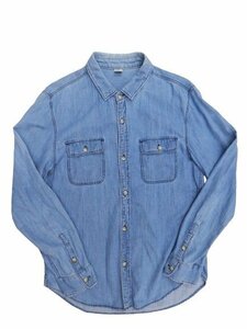 ロンハーマン 日本製 シャンブレーシャツ サイズL デニムシャツ ライトブルー Ron Herman 中古品[C126U677]