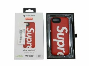 シュプリーム モフィー ジュースパックエアー 充電機能 バッテリー iPhone8 Juice Pack Air Supreme Mophie 箱付き 中古品[C128U749]