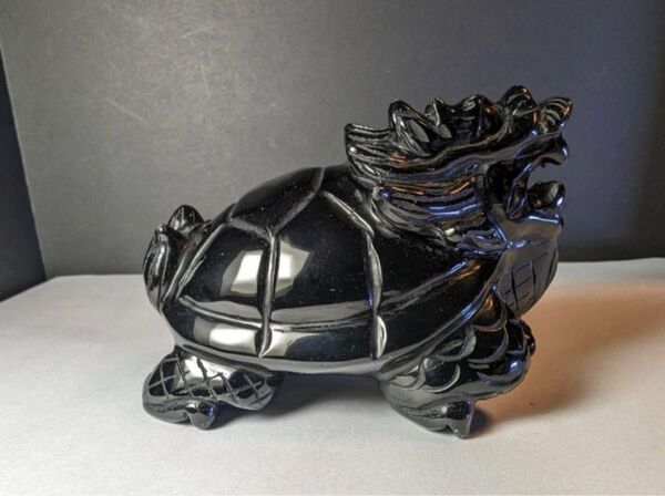 黒曜石(オブシディアン)ロングイ 龍亀