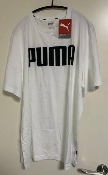 PUMA　プーマ　メンズ ESS半袖Tシャツ XL　Puma White　ビッグロゴ　白Tシャツ 男女共用　トレーニング 新品未使用品　送料無料　匿名発送