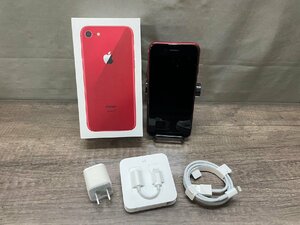 △9376　現状品　携帯電話　スマートフォン　iPhone 8　256GB MRT02J/A au RED SIMロックあり　アイフォン【判定：〇】