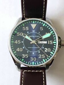 【使用極少美品】HAMILTON ハミルトン カーキ アビエーション PILOT DAY DATE AUTO 自動巻 46mm H64715545 販売終了品