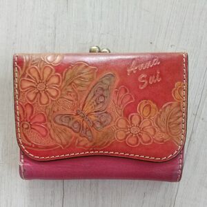 ANNA SUI アナスイ 三つ折り 財布 がま口 ピンク