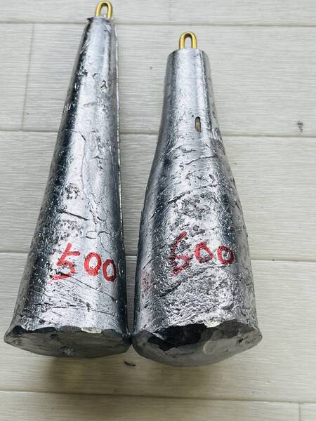 #手作りつり鐘オモリ500号2個、600号2個#送料無料