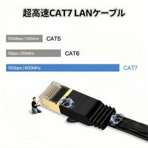 LANケーブル cat7 50cm ブラック カテゴリー7 フラットケーブル_画像2