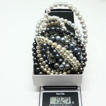 テリ良し!!《アコヤ本真珠5本ネックレスまとめ》F 約6.0-8.5mm珠 約192.7g pearl necklace jewelry EB0_画像7