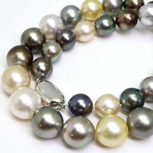 豪華!!《南洋マルチカラー真珠ネックレス》F 10.0-13.0mm珠 約79.4g 約45cm pearl necklace ジュエリー jewelry FA0/FA8