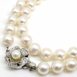 《アコヤ本真珠ネックレス》F ◎7.0-7.5mm珠 33.3g 47.5cm pearl necklace ジュエリー jewelry DA0
