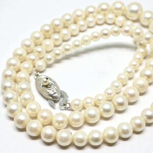 《アコヤ本真珠ネックレス》F 約4.0-8.5mm珠 約21.3g 約48.5cm pearl necklace DA0/DA0