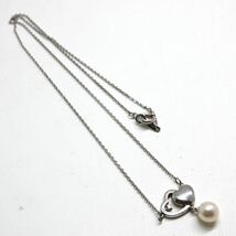 TASAKI(田崎真珠)箱付き!!《天然ダイヤモンド付きアコヤ本真珠ネックレス》F 約6.2mm珠 約3.2g 約41.5cm 0.01ct necklace jewelry DC0/EA2_画像8