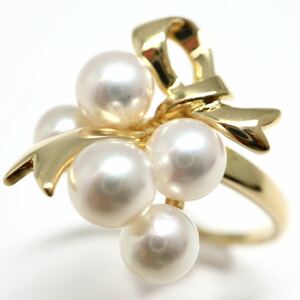 MIKIMOTO(ミキモト)《K18 アコヤ本真珠リング》F 3.7g 約10号 約4.5-5.0mm珠 pearl パール ring 指輪 jewelry ジュエリー EB4/EB4