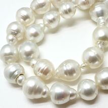 大珠!!《南洋白蝶真珠ネックレス》F 112.2g 48.0cm 10.5-17.0mm珠 パール バロック pearl necklace ジュエリーjewelry EG0/FA2★_画像4