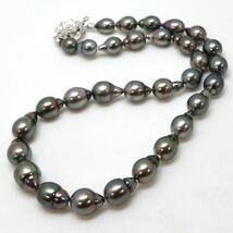 《南洋黒蝶真珠ネックレス》F 8.0-11.0mm珠 48.9g 45cm pearl necklace ジュエリー jewelry E EA0/EB0_画像7