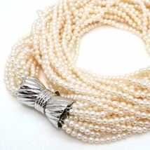 《本真珠16連ネックレス》F 2.5mm珠 61.8g 48cm pearl necklace ジュエリー jewelry DC0/EB5_画像1