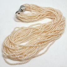 《本真珠16連ネックレス》F 2.5mm珠 61.8g 48cm pearl necklace ジュエリー jewelry DC0/EB5_画像7