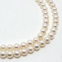 《K18 天然ダイヤモンド/ルビー付きアコヤ本真珠ベビーパールネックレス》F 4.0-4.5mm珠 14.1g 44.5cm pearl necklace jewelry EF0/EF0_画像4