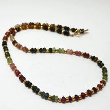 《K18 天然マルチカラートルマリンネックレス》M 10.8g 約43.5cm tourmaline necklace ジュエリー jewelry EA4/EA4★_画像5