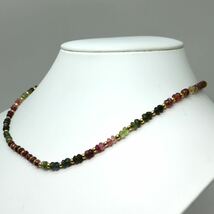 《K18 天然マルチカラートルマリンネックレス》M 10.8g 約43.5cm tourmaline necklace ジュエリー jewelry EA4/EA4★_画像3