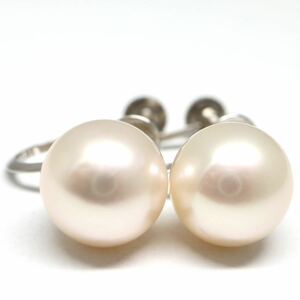 《K14WGアコヤ本真珠イヤリング》M 約2.0g ジュエリー earring パール pearl jewelry DF0/DF0