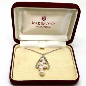 MIKIMOTO(ミキモト)箱付き!!《アコヤ本真珠ネックレス》M 約4.5-6.5mm珠 約6.6g 約43cm pearl necklace jewelry DA5/DB0