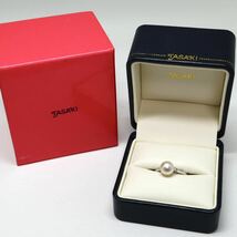 TASAKI(田崎真珠)箱/保証書付き!!《Pt900 天然ダイヤモンド/アコヤ本真珠リング》M 5.1g 約15号 パール pearl ring 指輪 jewelry EB3/EB6_画像1