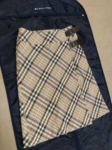 [ autumn winter ]BURBERRYLONDON Burberry London lady's 36 cotton cloth to coil skirt long height check pattern 