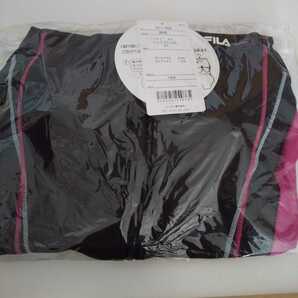 9号 Mサイズ 新品 FILA セパレーツ フィットネス水着 黒×ピンク めくれ防止 袖付き レディース 半袖 フルジップタンキニ水着 送料無料の画像8
