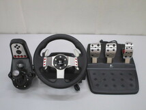 G0209-10Y/ Logitech ロジクール G27 Racing Wheel W-U0001 レーシングホイール ハンドルコントローラー ハンコン_画像1