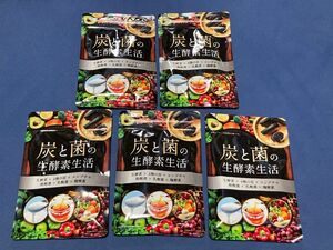 【5ヶ月分】炭と菌の生酵素生活 生酵素 コンブチャ 小粒 4種の炭 腸内フローラ改善 サプリメント サプリ