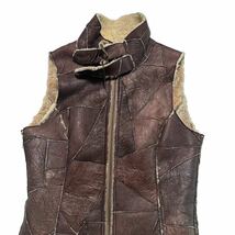 Rare 00s Japanese Label Y2K design fur leather vest 14th addiction TORNADO MART share spirit ifsixwasnine goa lgb kmrii archive_画像3
