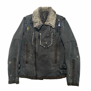 rare Japanese Label Y2K Design fur jacket 14th addiction share spirit 00s ifsixwasnine kmrii lgb goaGLAD NEWS archive obelisk 00s