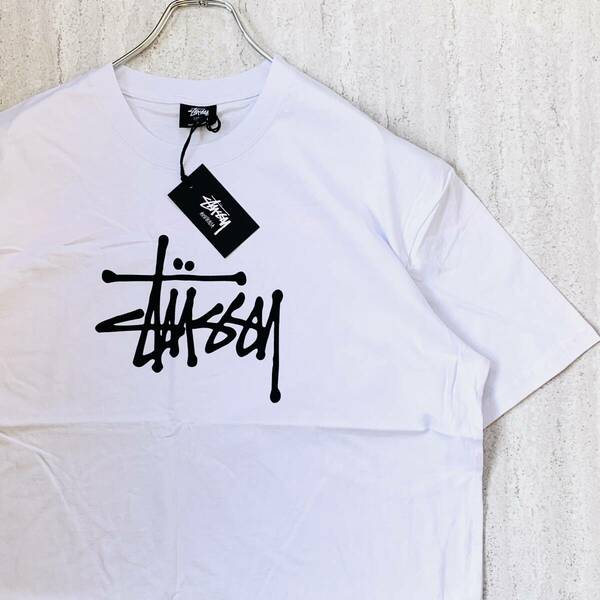 海外限定 Stussy ステューシー Tシャツ ホワイト XL ビッグロゴ