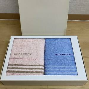 BURBERRY　バーバリー バスタオル2枚セット　ライトブルー　ライトピンク　no.132