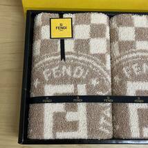 FENDI　フェンディ タオルセット　フェイスタオル　ウォッシュタオル　ブラウン　no.136_画像3