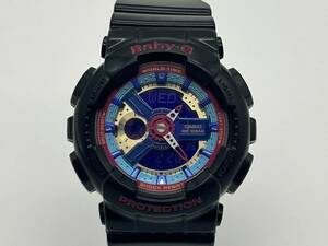B28KE6 稼動品 CASIO カシオ Baby-G BA-112 WORLD TIME PROTECTION SHOCK RESIST ブラック 黒 腕時計
