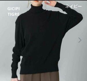 GICIPI　TIGRE　タートルネックニットソー　ネイビー　FRAMeWORK　GreenLabelRelaxing