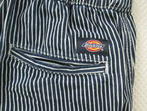 Dickies ディッキーズ ☆ レディース Mサイズ ☆ ウエスト半分ゴムで楽ちん♪ ヒッコリー デニム パンツ ブーツカット ジーンズ 紺×白 _画像8