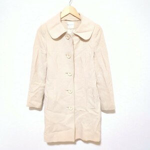 H6893AL KUMIKYOKUk Miki .k size 3 (M rank ) turn-down collar coat Anne gola. wool coat ivory lady's soft stylish Kumikyoku 