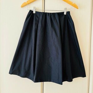 H6953cL made in Japan UNTITLED Untitled size 1 (S rank ) knee height skirt flair skirt polyester 100% beautiful . casual black black 