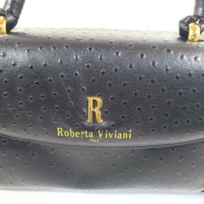 CD610LE Roberta viviani ITALY ロベルタヴィヴィアーニ ハンドバッグ フォーマルバッグ ブラック 革バッグ ゴールド金具 手提げバッグ 黒の画像7