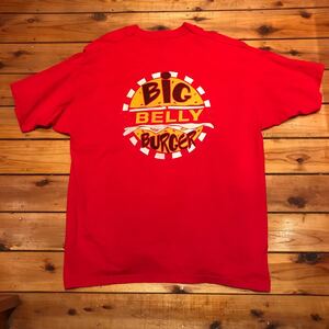 BIG BELLY BURGER Tシャツ ポケットTシャツ　バックプリント　フルーツオブザルーム　XLサイズ ハンバーガー　アメリカ古着　USA古着