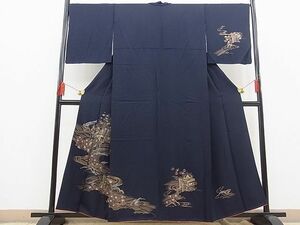 平和屋野田店■訪問着　立波御所車花文　金銀彩　逸品　n-fw4466