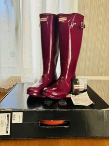 HUNTER ハンター レインブーツ ロングブーツ 長靴 雨靴 HUW23616 バイオレット UK6 EU39 25.0cm