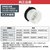 【新品即納】アルト アルトワークス HA12S HA12V HA22V HA23S HA23V ブロアモーター ヒーターモーター ヒーターファン_画像5