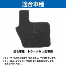 【新品即納】汎用 トラック4t 大型車用 フロアマット 運転席用 黒 絨毯 ヒールパッド付き 320フォワード スーパーグレート ファイター等_画像5