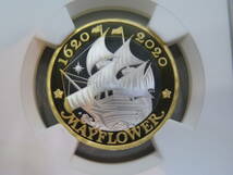 △●NGC PF69 2020 メイフラワー号就航400周年記念2ポンドプルーフ銀貨 ロイヤルミント_画像5