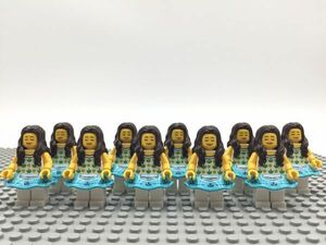 RR27　レゴ　ミニフィグ　スカート・ロングヘアー　10個セット　新品未使用　LEGO社純正品