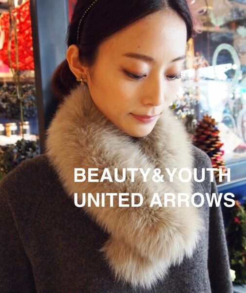 定価14,300円 BEAUTY&YOUTH フォックスファーマフラー