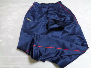 W82(L) navy blue × red Asics jersey pants under gym uniform gym uniform retro unused 